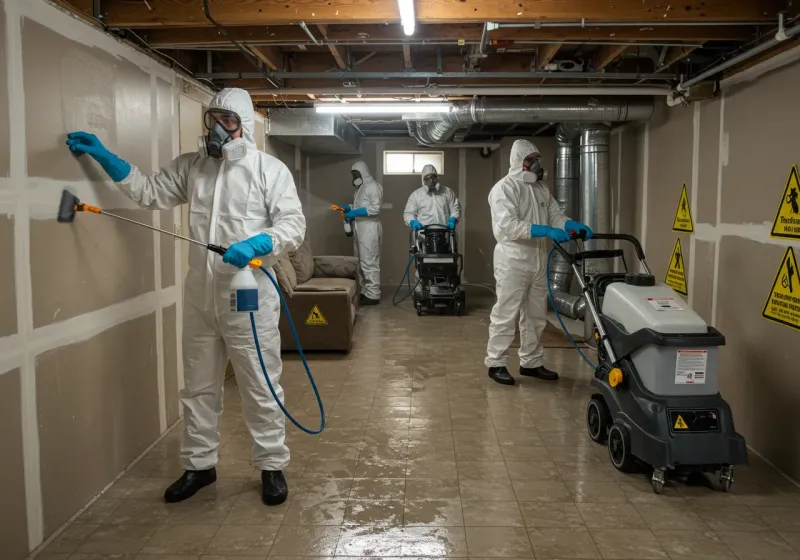 Basement Moisture Removal and Structural Drying process in Bogart, GA